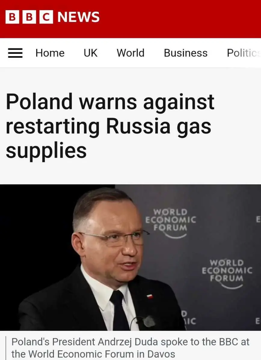 🇵🇱The Poles are saying “gas pipelines…