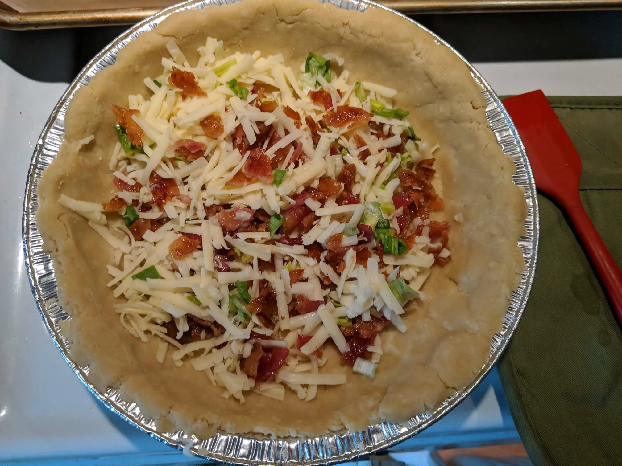 Making a quiche (low carb crust)…